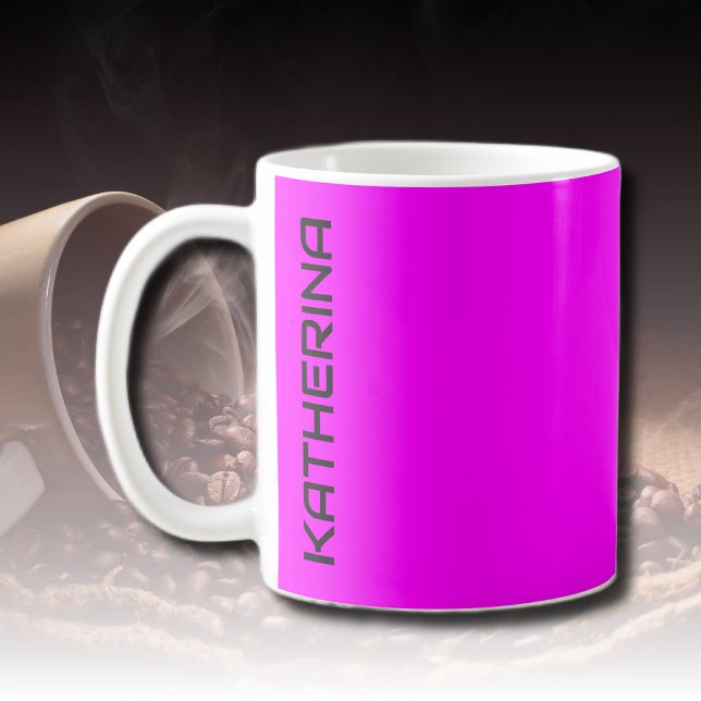 Neon Magenta Solid Colour | Classic Personalised  Coffee Mug (Creator Uploaded)