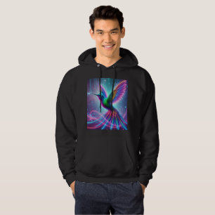 Neon Magic Hummingbird Hoodie T-Shirt Design.