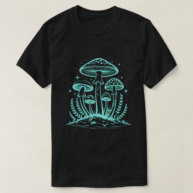 Neon Magic Mushrooms T-Shirt (Design Front)