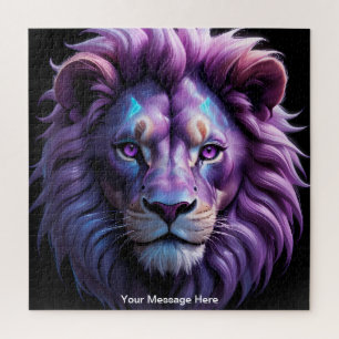 Neon Majesty Rich Vibrant Colourful Lion Wildlife Jigsaw Puzzle