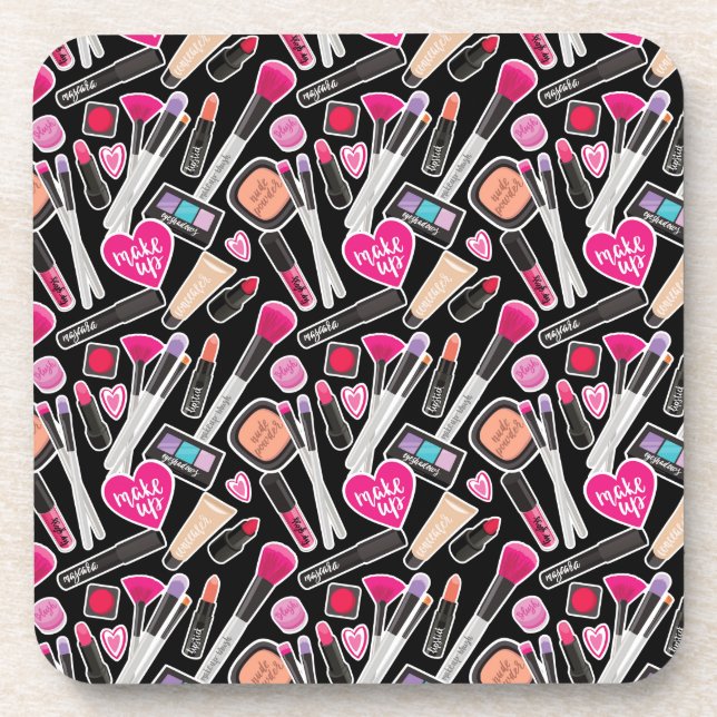 Neon Makeup Pattern Coaster (Front)
