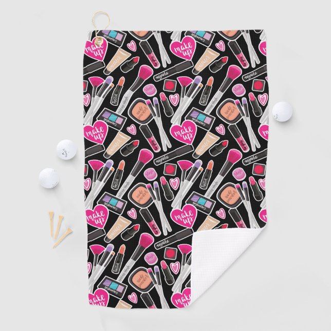 Neon Makeup Pattern Golf Towel (InSitu)