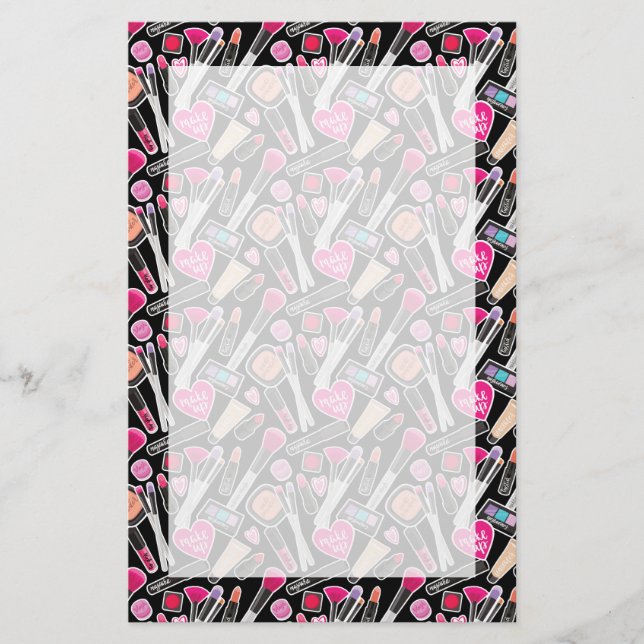 Neon Makeup Pattern Stationery (Front)