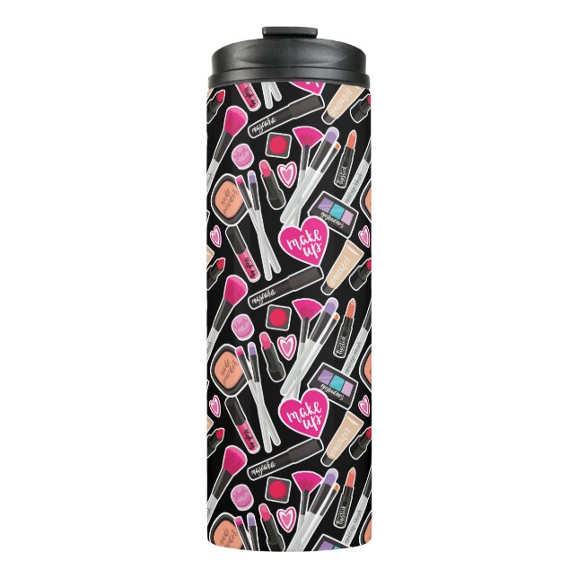 Neon Makeup Pattern Thermal Tumbler (Front)