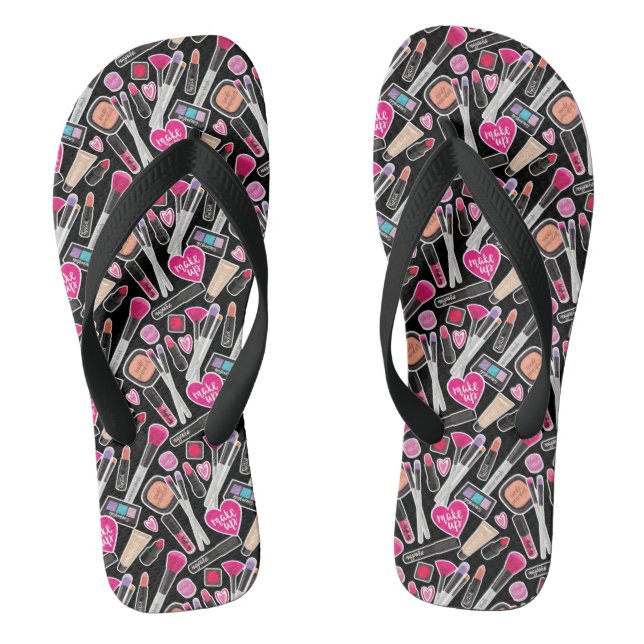 Neon Makeup Pattern Thongs (Footbed)