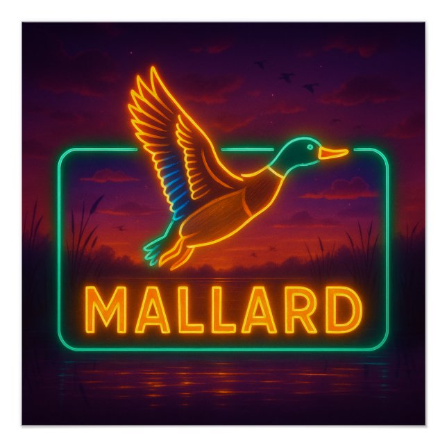 Neon Mallard Poster (Front)
