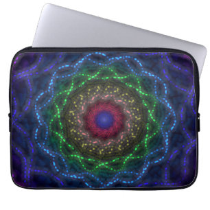 Neon Mandala Fractal Laptop Sleeve