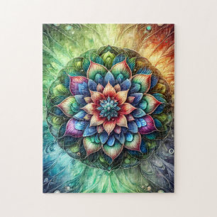 Neon Mandala  Jigsaw Puzzle