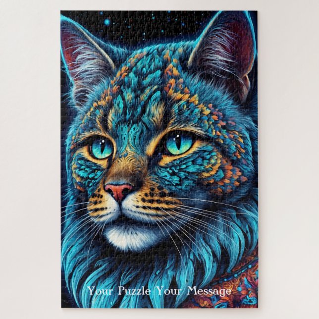 Neon Mandala Majesty Jigsaw Puzzle (Vertical)