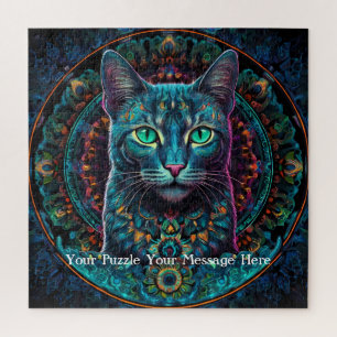 Neon Mandala Majesty Jigsaw Puzzle