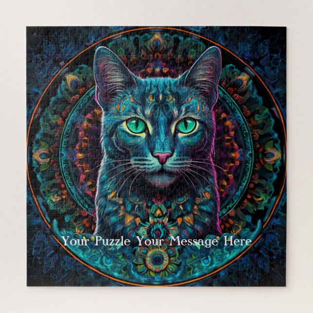 Neon Mandala Majesty Jigsaw Puzzle (Vertical)
