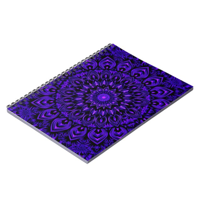 Neon Mandala: Radiant Symmetry Notebook (Left Side)