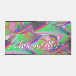 Neon Marble Desk Mat