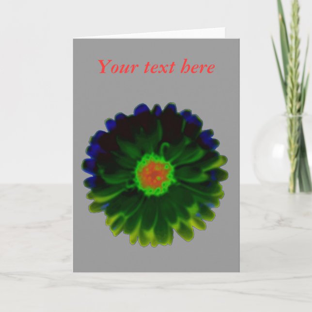 Neon Marigold Custom Greeting Card (Front)