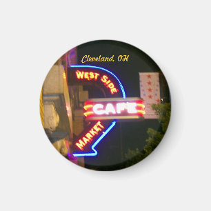Neon Market Cafe Sign Fridge Magnet