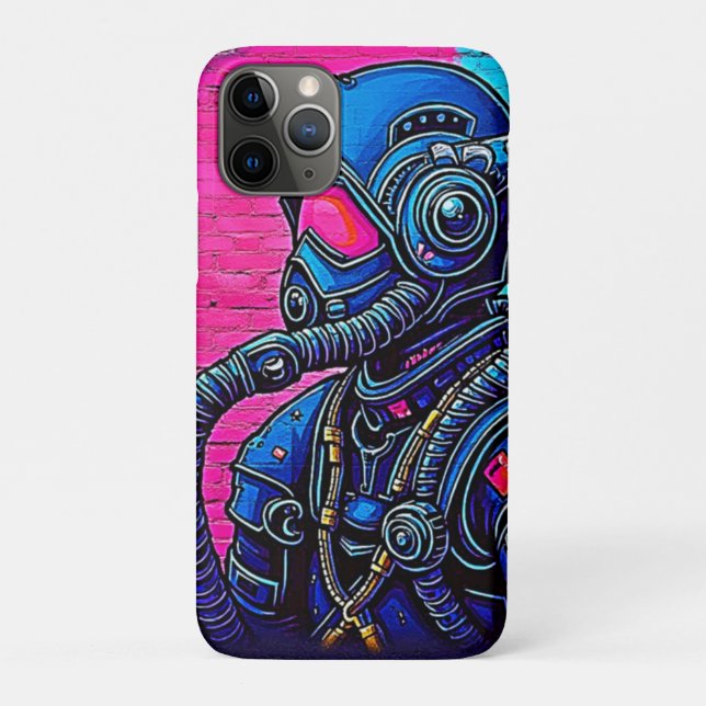 Neon Masked Wall Graffiti Figure Art Case-Mate iPhone Case (Back)