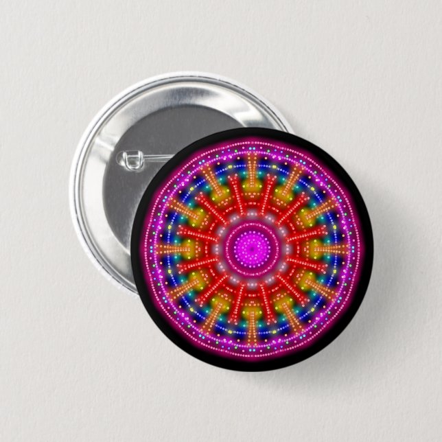Neon Medallion 6 Cm Round Badge (Front & Back)