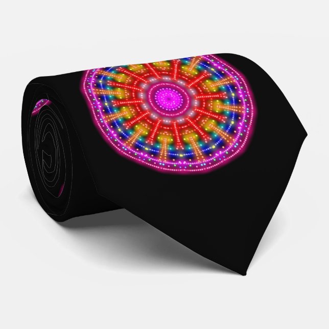 Neon Medallion Tie (Rolled)