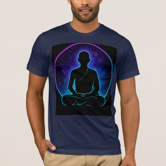 Neon Meditating Monk Spiritual T-Shirt | Cosmic Ze