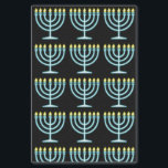 Neon Menorah Tissue Paper<br><div class="desc">Blue menorah in neon sign style.</div>