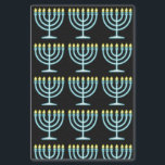 Neon Menorah Tissue Paper<br><div class="desc">Blue menorah in neon sign style.</div>