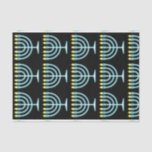 Neon Menorah Tissue Paper<br><div class="desc">Blue menorah in neon sign style.</div>