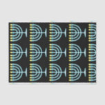 Neon Menorah Tissue Paper<br><div class="desc">Blue menorah in neon sign style.</div>
