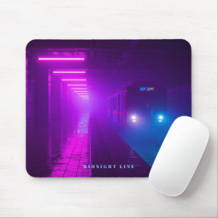 Neon Metro Cyberpunk  – Retro Synthwave Vap Mouse Pad