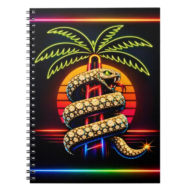 Neon Miami Nights Diamond opulence Luxury  Notebook (Front)