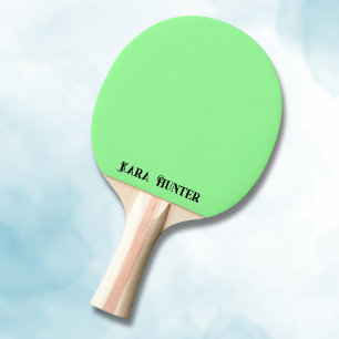 Neon Mint Colour   Modern Black Personalised Scrip Ping Pong Paddle