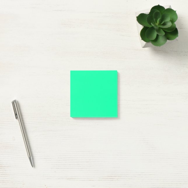 Neon Mint Solid Colour Minimalist  Post-it Notes (Office)