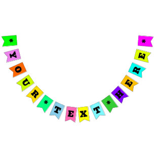 Neon Mix Solid Colour   Custom Bunting