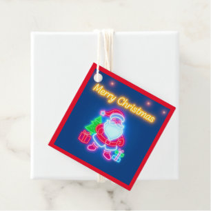 Neon Modern Christmas Holiday Collection Favour Tags