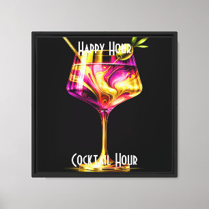 Neon Modern Party Time Personalised Canvas Print