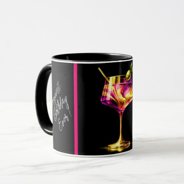 Neon Modern Party Time Personalised Mug (Front Left)