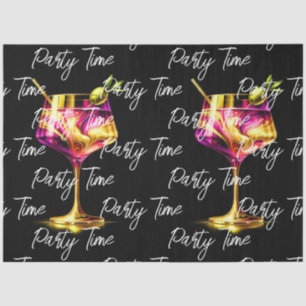 Neon Modern Party Time Personalised Tissue Paper