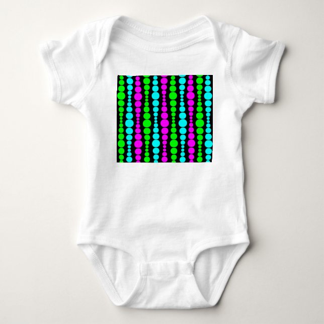 Neon Modern Rectangles  Baby Bodysuit (Front)