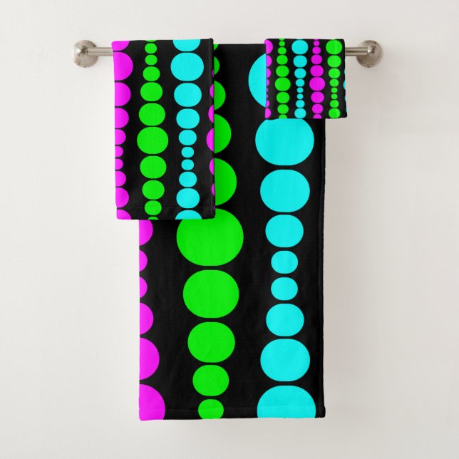 Neon Modern Rectangles  Bath Towel Set (Insitu)