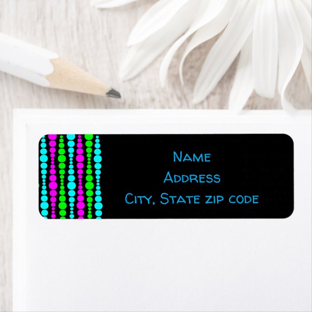 Neon Modern Rectangles  Return Address Label (Insitu)