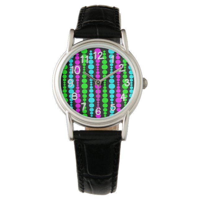 Neon Modern Rectangles  Watch (Front)