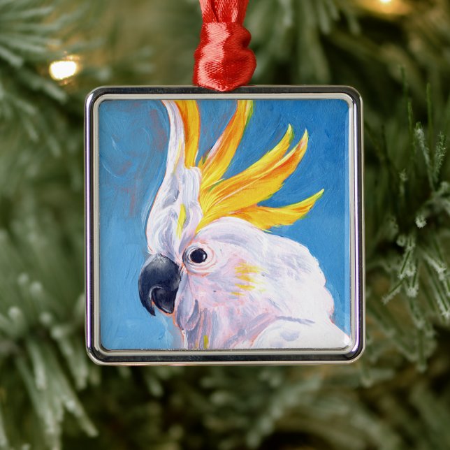 Neon Mohawk - Cockatoo Metal Ornament (Tree)