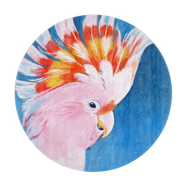 Neon Mohawk - Pink Cockatoo Cutting Board (Front)