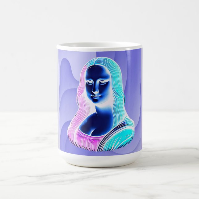 Neon Mona Lisa Coffee Mug (Center)