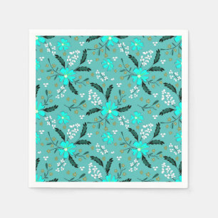 Neon monochrome floral pattern. napkin