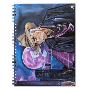 Neon Moon Painting by Alfred Fox Notebook