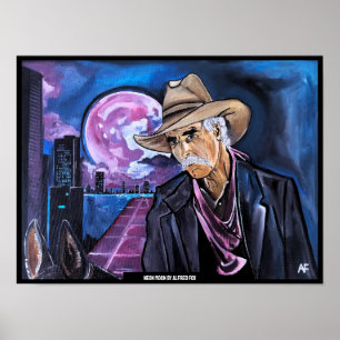 Neon Moon Painting by Alfred Fox Poster