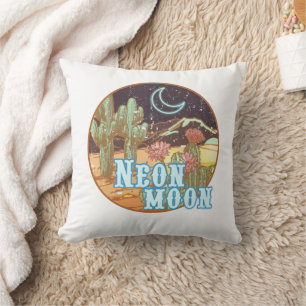 Neon Moon Retro Western Cushion