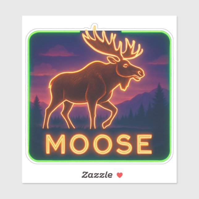 Neon Moose Sticker (Sheet)