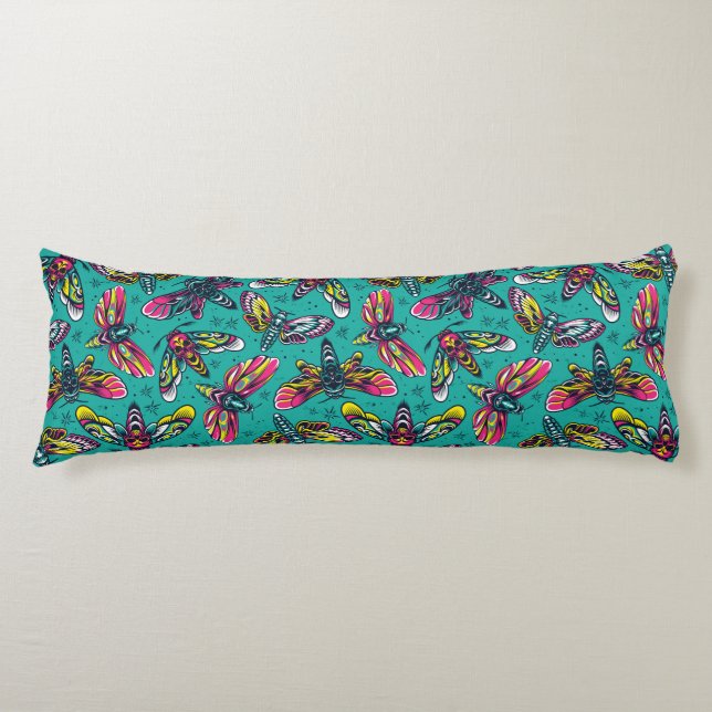 Neon Moth Pattern Body Cushion (Front)