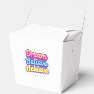 Neon motivational quote 'Dream believe achieve' Favour Box